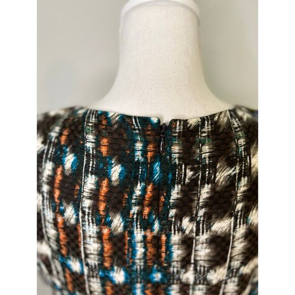 Etcetera sleevless silk and wool blend multi colored pleated dress size 10 - Picture 4 of 11